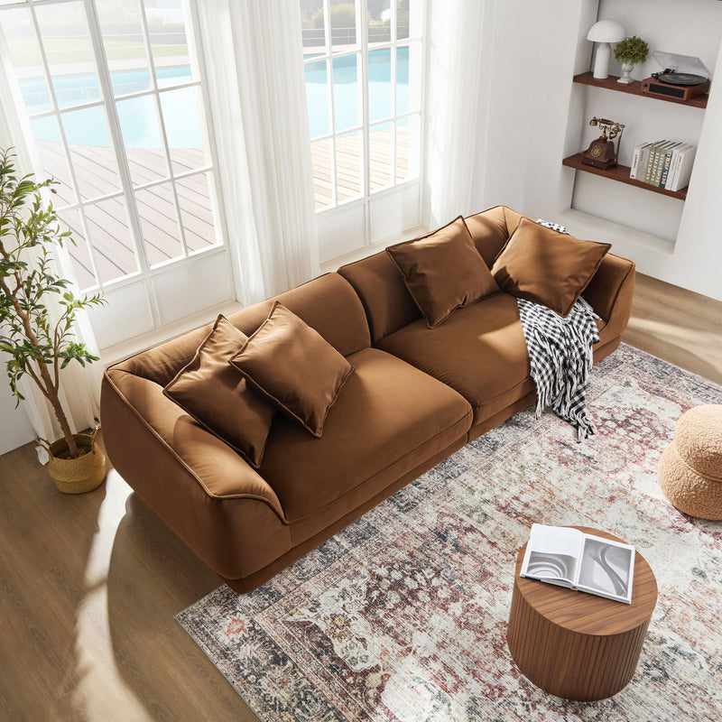 Nordic Modern Sofa With Removable Pillowcase, High Density Sponge Filling, 4 Throw Pillows
