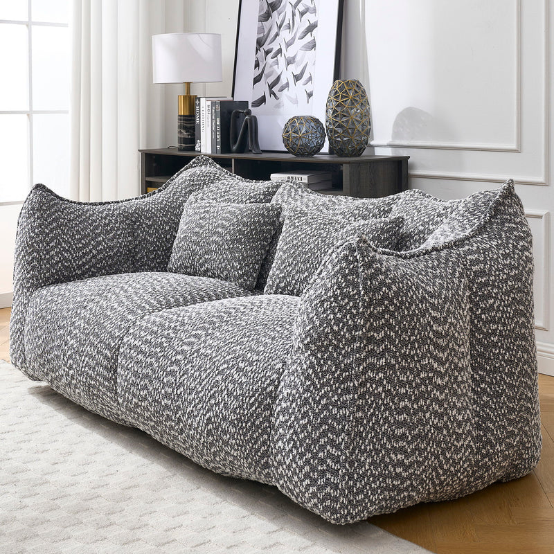 Comfortable Dual Beanbag Chair With High Resilience Foam Core For 2 People