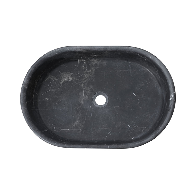 Vessel Sink, Oval Basin, Solid Above-Counter Vanity, Bowl For Master Bathroom - Dark Gray