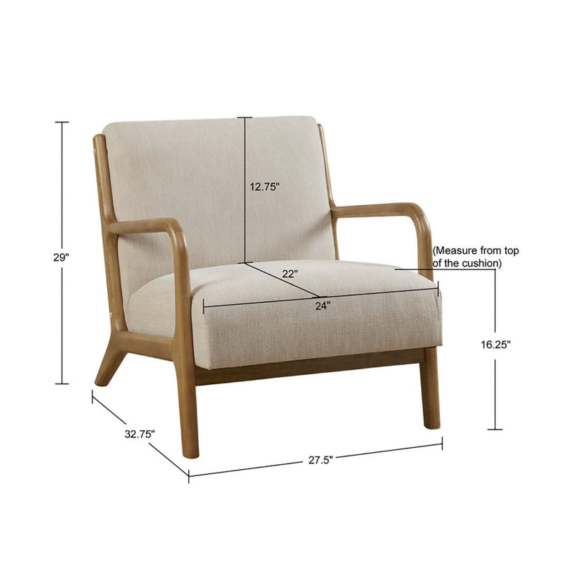 Mid-Century Style Lounge Chair With Upholstered Seat
