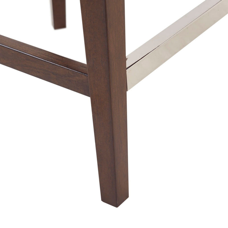 Counter Stool With Swivel Seat, Upholstery And Solid Wood Legs - Cream