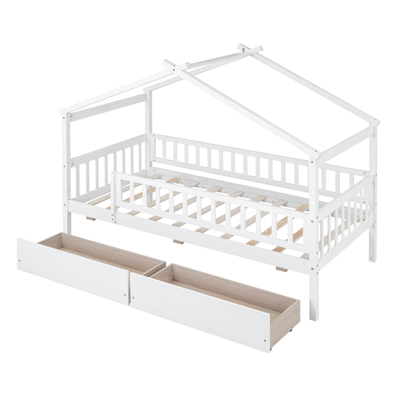 House Bed With 2 Drawers