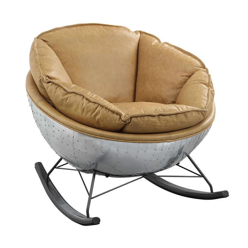 Pippin - Top Grain Leather Rocking Chair - Morocco Brown