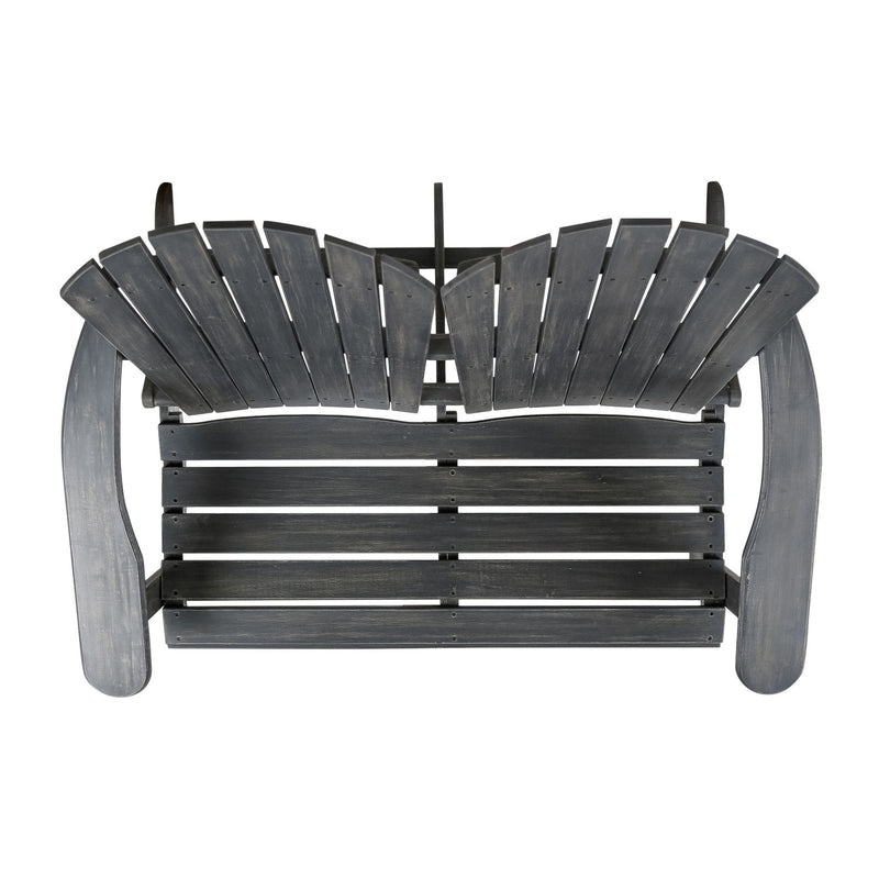 Outdoor Adirondack Rocking Loveseat With Hand Crafted Details