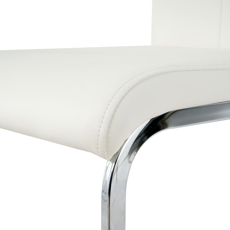Modern Dining Chairs With Padded Seat And Metal Legs