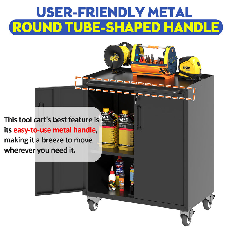 Heavy Duty Metal Garage Storage Cabinet With Wheels Sturdy Tool Organizer