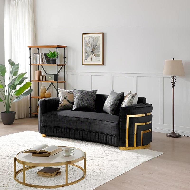Soledad - Sofa With Upholstery And Hued Accents - Black