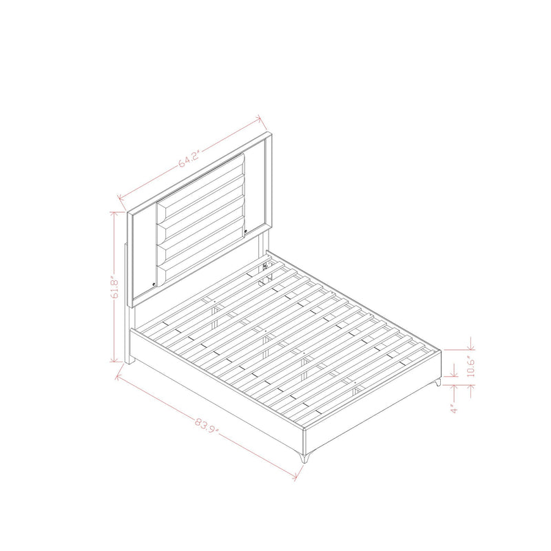 Star - 5 Pieces Bedroom Set Modern Design With LED