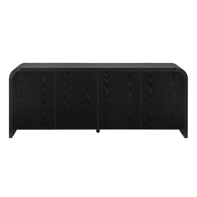 Curved Edge TV Stand With Large Cabinets
