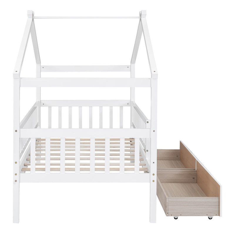 House Bed With 2 Drawers