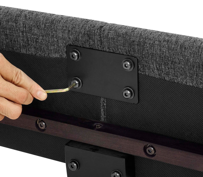 Squares Upholstered Headboard Platform Bed
