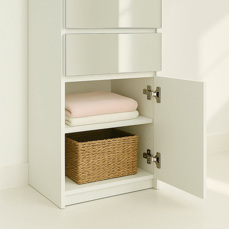 Elise - Modular Closet System With Mirror - White