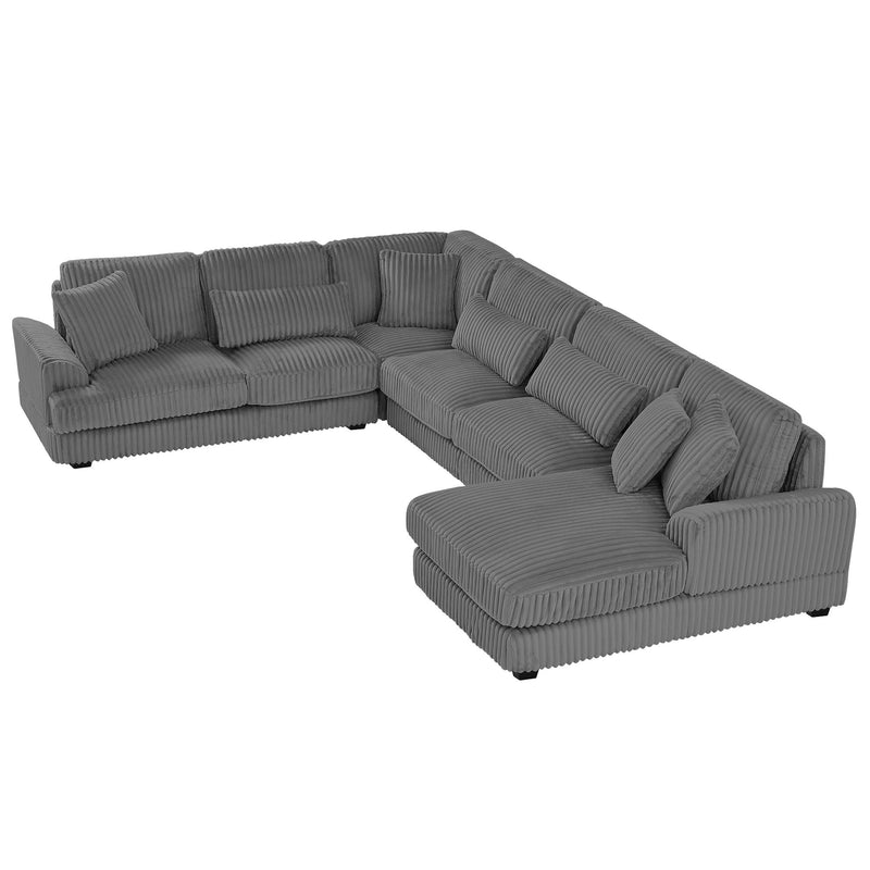 U - Sectional Sofa With Chaise Lounge, Oversized Living Room Couch