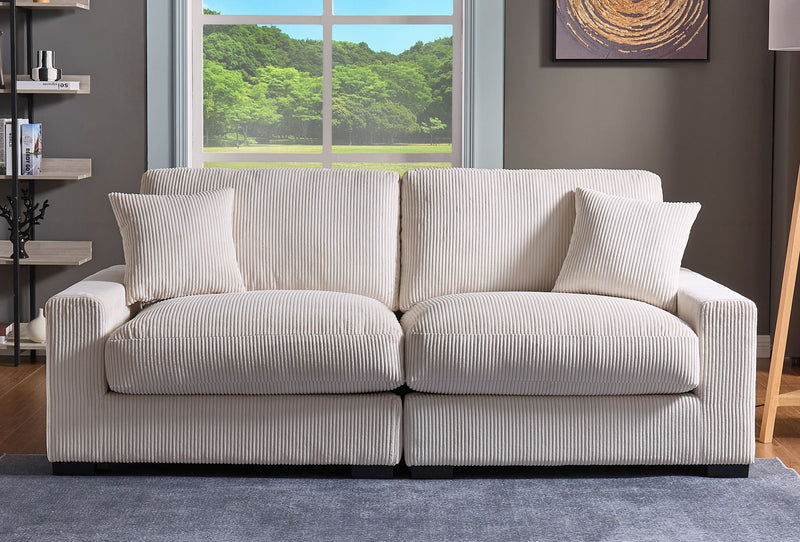 4 Seater Oversized Sectional Sofa With 2 Ottoman And 2 Pillows