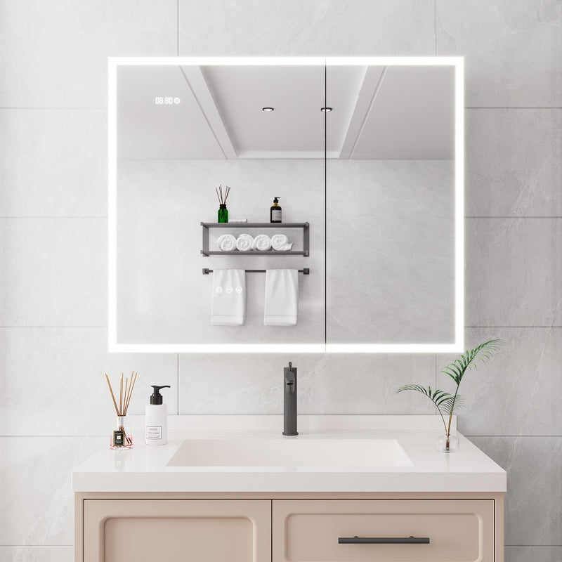 Bathroom Medicine Cabinet With Lights, LED Medicine Cabinet With Mirror, Lighted Medicine Cabinet With Defogger