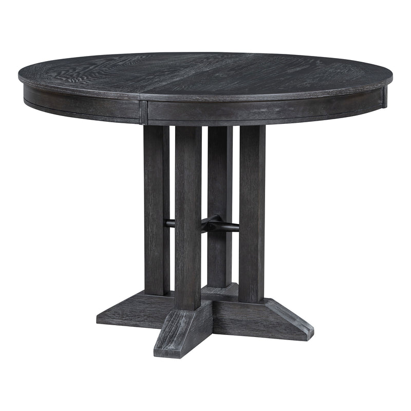 Dining Set & Extendable Round Table And 4 Upholstered Chairs