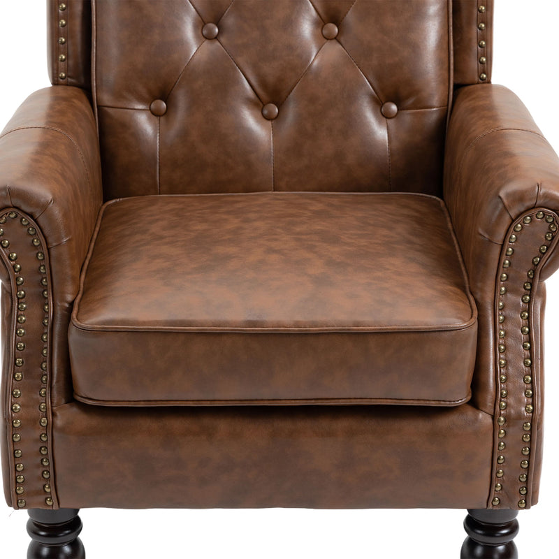 Modern Accent Armchair With Sturdy Wood Legs