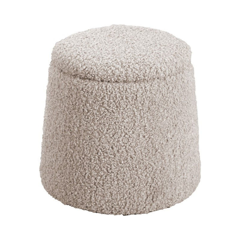 Elegant Round Storage Ottoman Upholstered