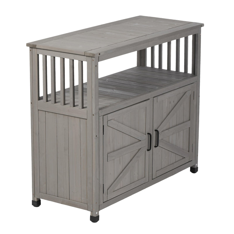 Patio Bar Table Set With Storage