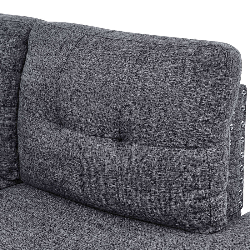 Camden - Power Sectional Sofa With Storage Ottoman And Built In Charging Ports - Gray