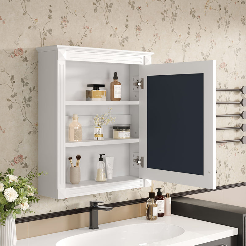 Wall Mounted Bathroom Storage Cabinet With Mirror, Medicine Cabinet With Height Adjustable Shelf