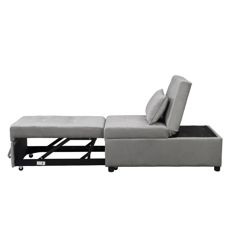 Folding Ottoman Sofa Bed - Gray