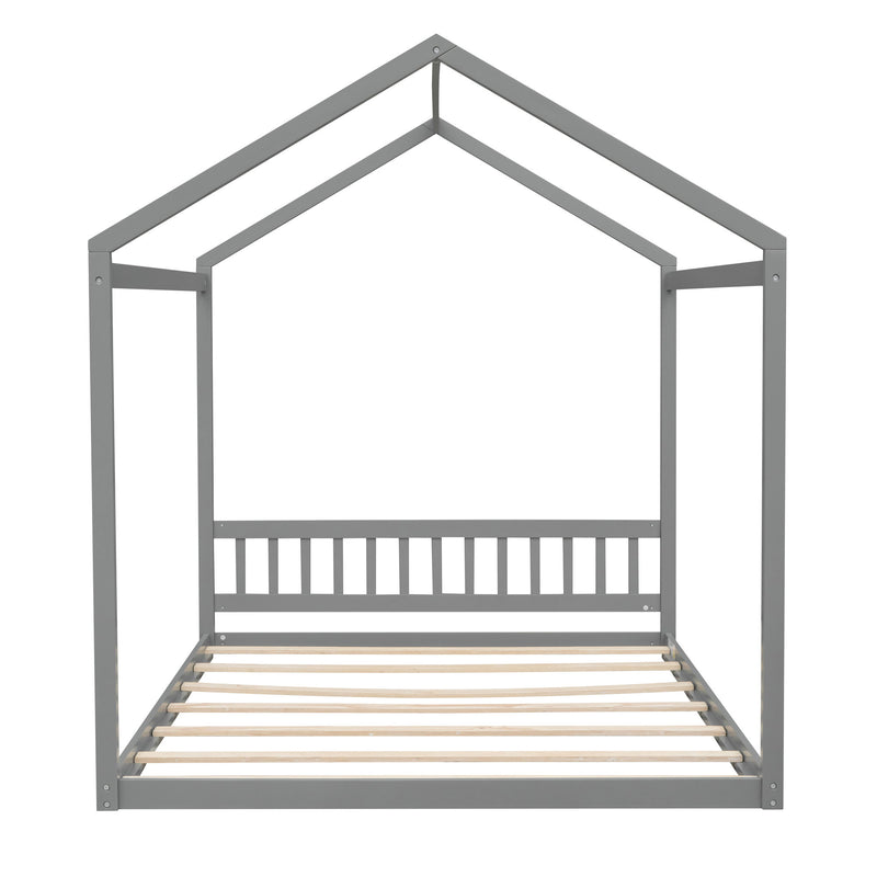 Wooden House Bed With Headboard