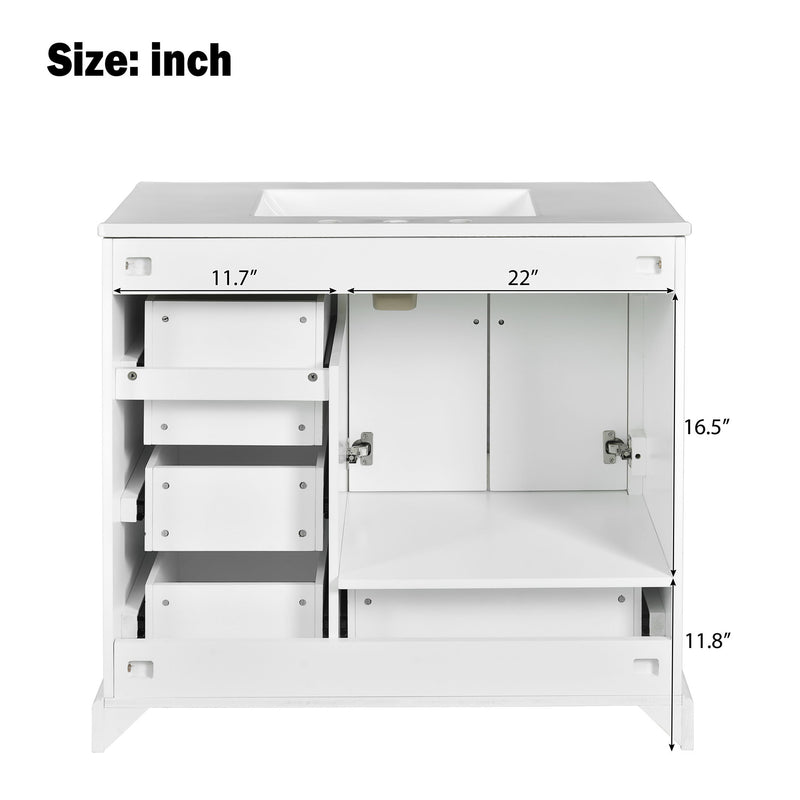 Traditional Bathroom Vanity With Soft Close Doors And Drawers