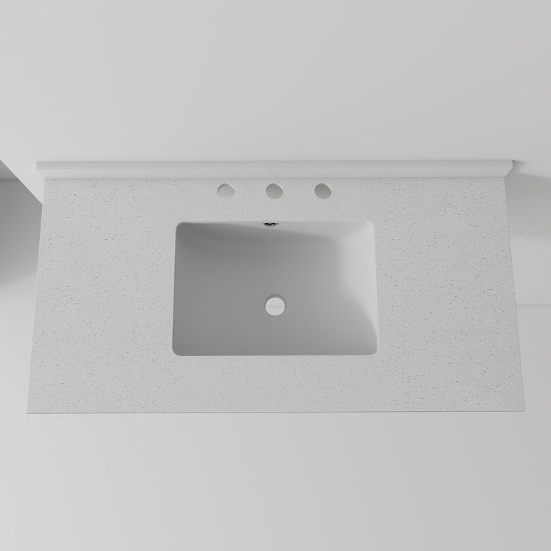 Basin Sink, 0.6" Ultra Thin Profile, Triple Faucet Holes