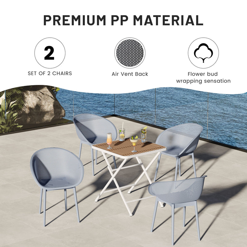 2 Pack Lounge Chair Set & Folding Square Table