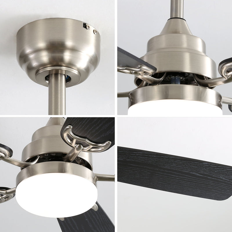 52" Ceiling Fan With LED Light, 6 Speed Remote Control, Reversible DC Motor