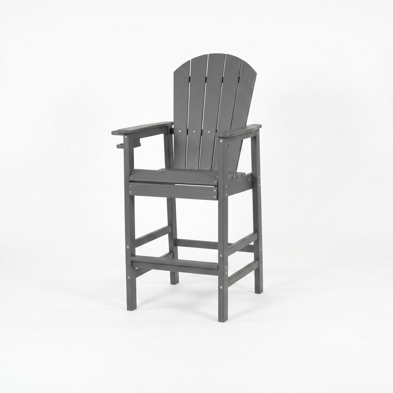 Bar Height Adirondack Chair With Cup Holder And Armrests