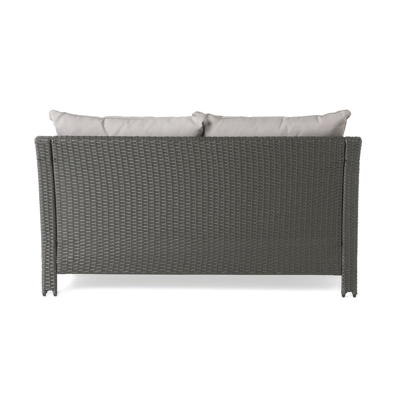 Contemporary Antibes Loveseat & Table Set Outdoor - Gray