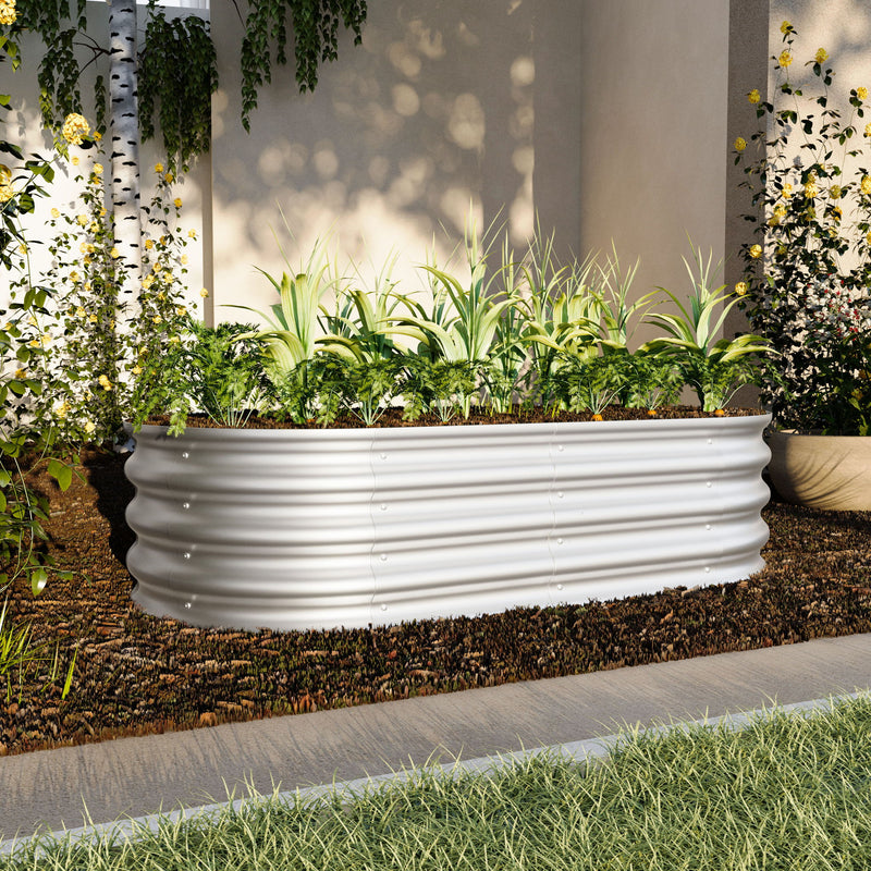 Heavy Duty Galvanized Raised Garden Bed Kit For Vegetables, Flowers & Herbs