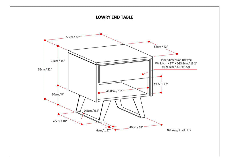 Lowry - End Table - Light Brown