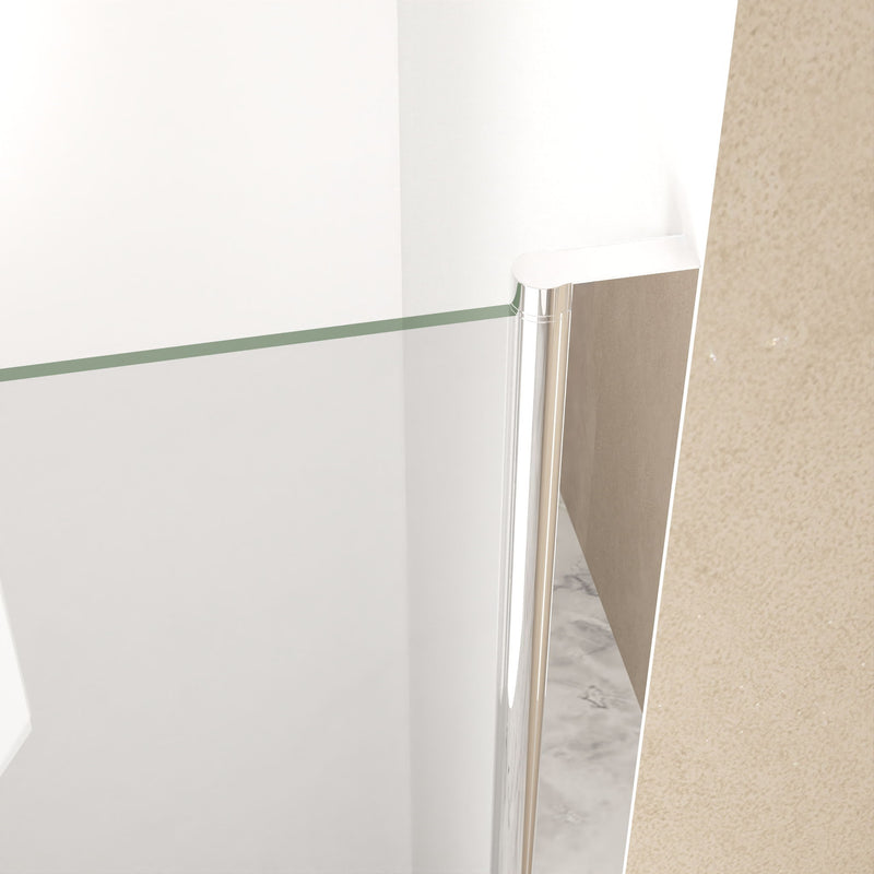 Shower Door With Explosion Proof Safety Film - Brushed Nickel