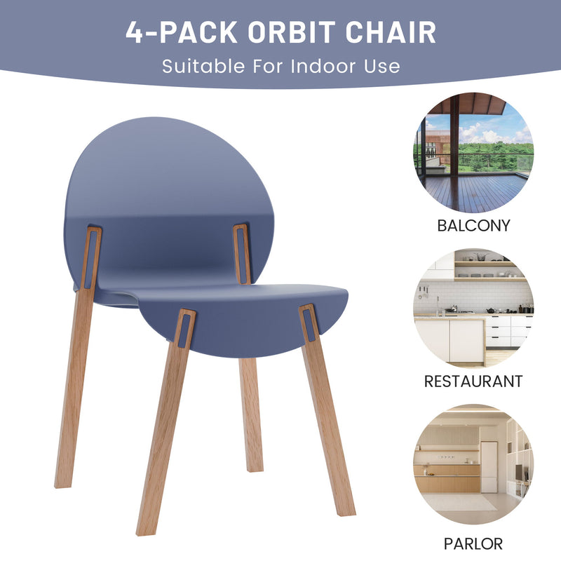 4 Piece Set Of Single Chairs With Long Table