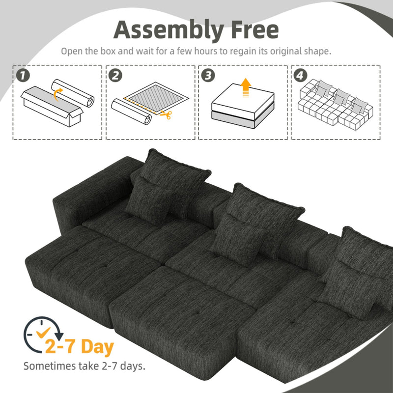 Modern Oversized Diy Combination, Modular Sectional Sofa With Pillows