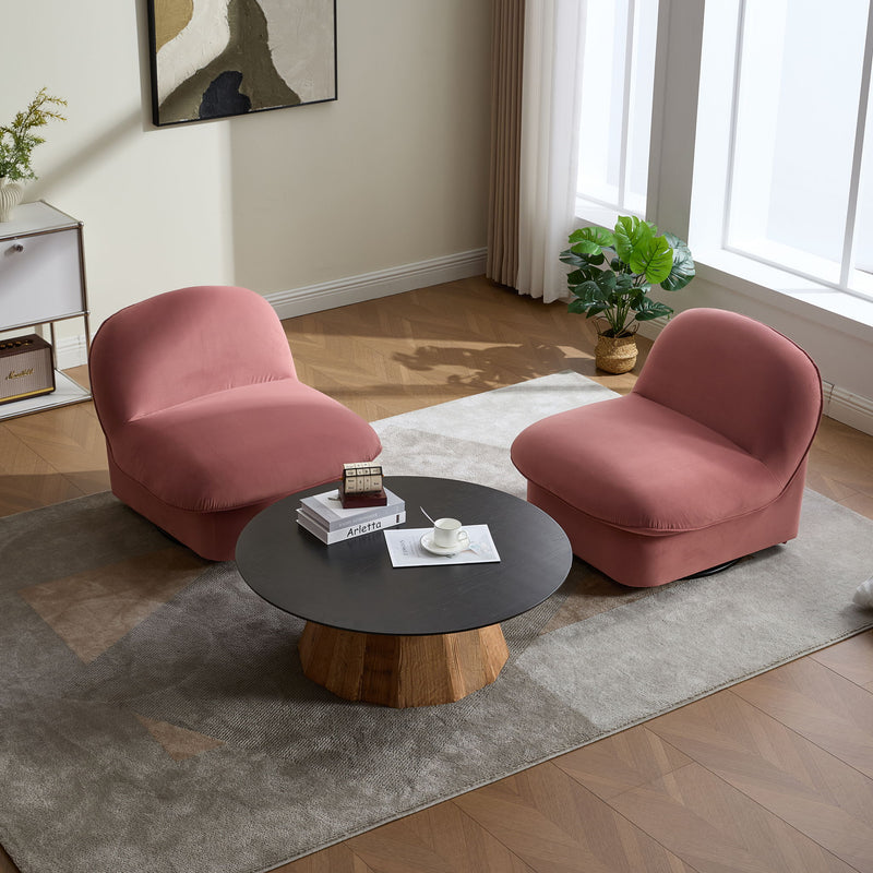 Pumpkin Shaped Swivel Accent Chair, 360 Degree Rotation For Living Room