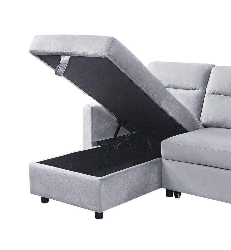 Ivy - Reversible Sleeper Sectional Sofa With Storage Chaise And Side Pocket