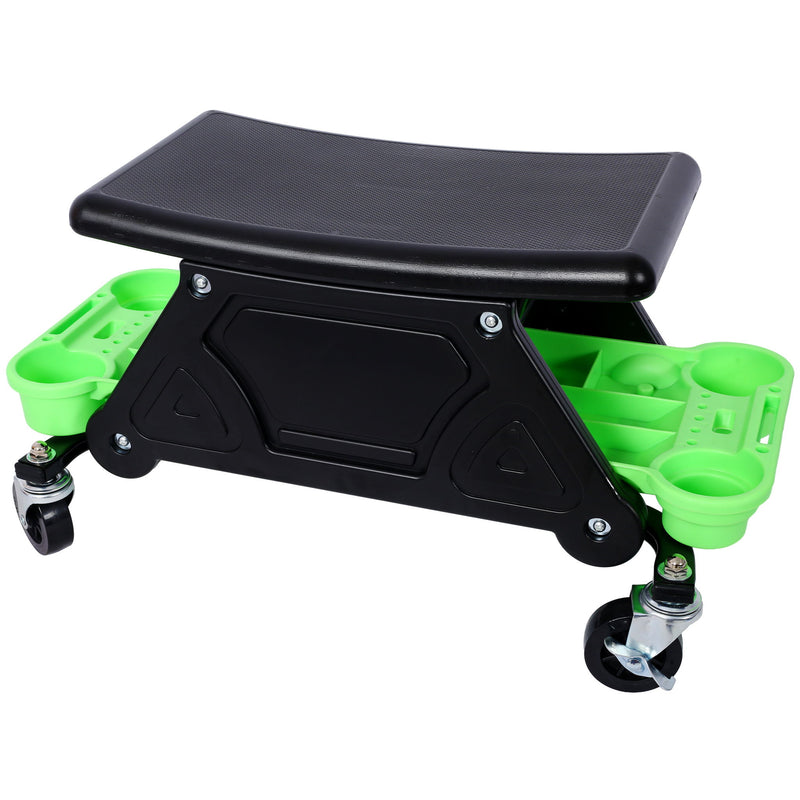 Heavy Duty Mechanic Stool With Tool Storage 300 Lbs Capacity Hdpe - Green