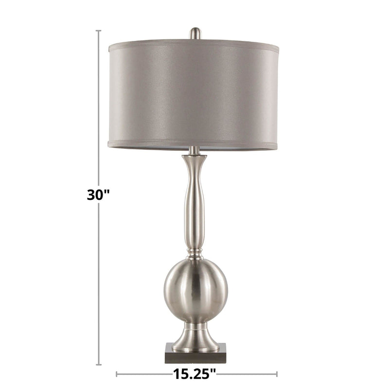 Joan - Contemporary Table Lamp (Set of 2) - Brushed Nickel