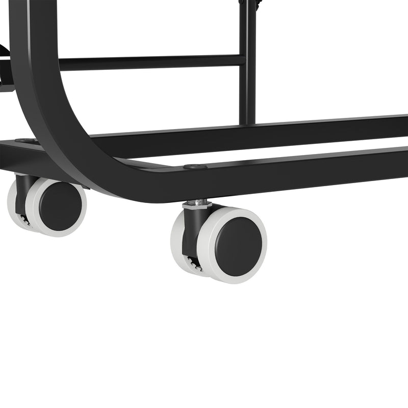 Twin Folding Bed With Adjustable Headboard & Memory Foam Mattress, Portable Coton Wheels For Tall People, Space-Saving Guest Bed - Black