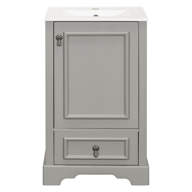 Bathroom Vanity With Sink, Soft Close Door, Adjustable U-Shaped Shelf