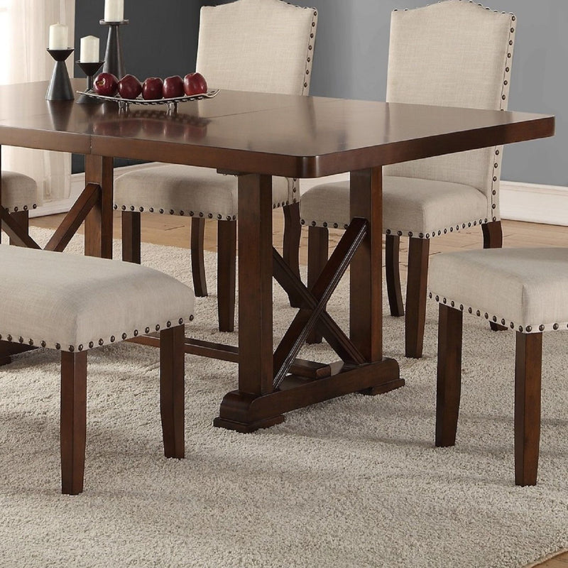 Dining Table With Leaf And Unique X Design Base - Cherry