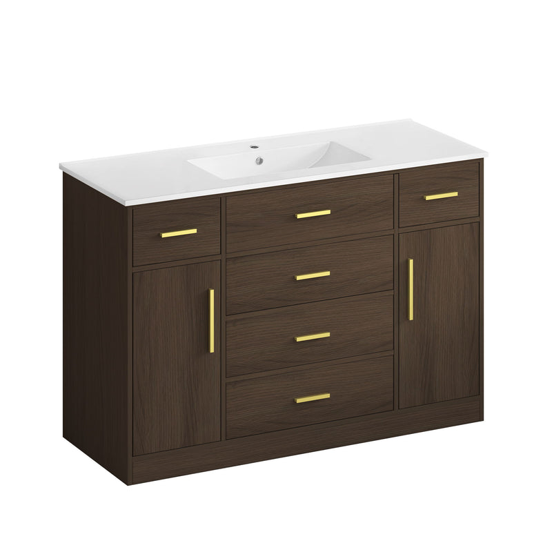 Bathroom Vanity With Abundant Storage 2 Soft Close Doors And 6 Drawers