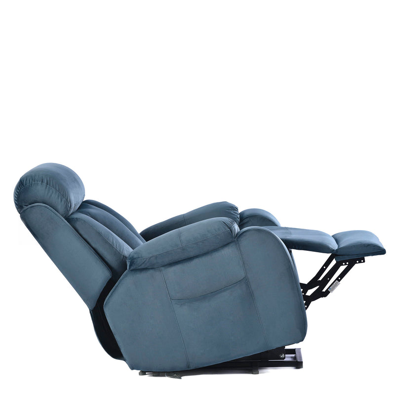 Power Lift Chair Recliner With Remote Control, Electric Reclining Sofa, Fabric Power Recliner For Living Room - Navy Blue