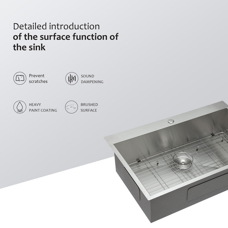 Stainless Steel Drop In Kitchen Sink, Topmount