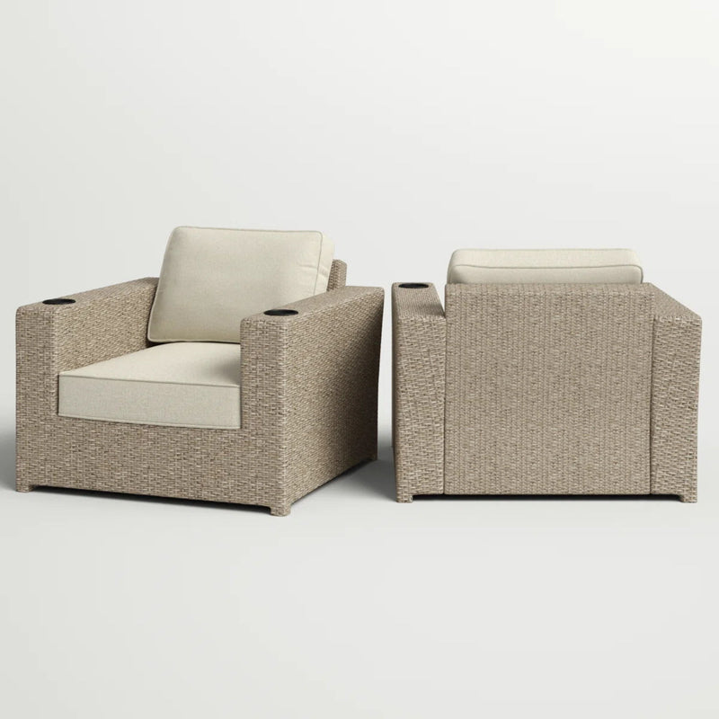 Outdoor Lounge Chairs With Cushions, Weather Resistant - Gray Mix