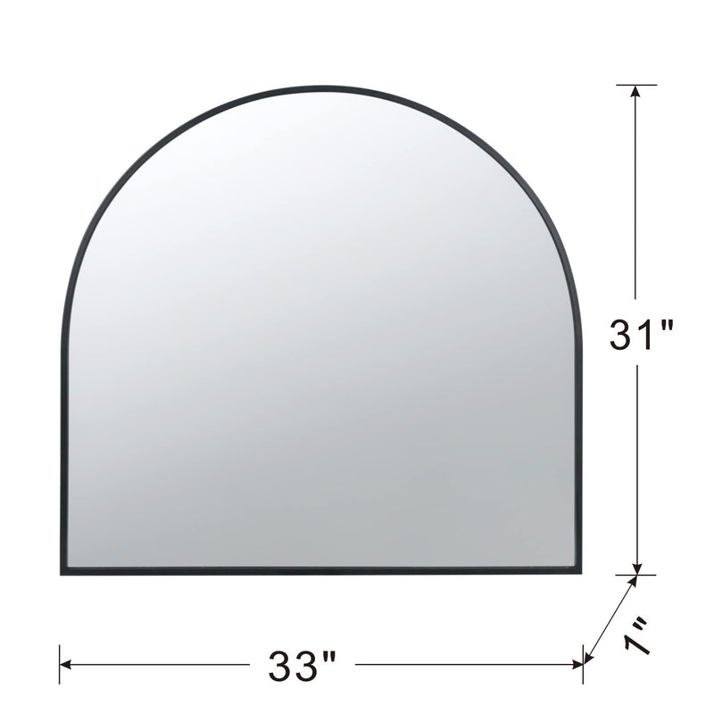 Arched Mirror With Metal Frame, Wall Mirror For Living Room Bedroom Entryway